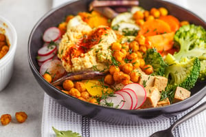 Tofu hummus bowl recipe. 