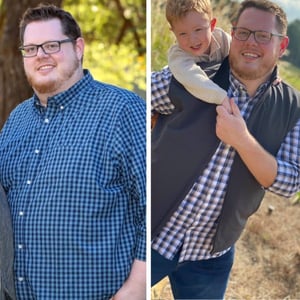 Preston before and after losing weight with Profile