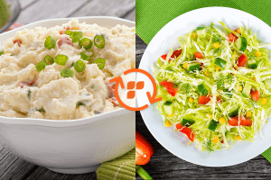 Potato Salad vs Farmers Market Veggie Salad