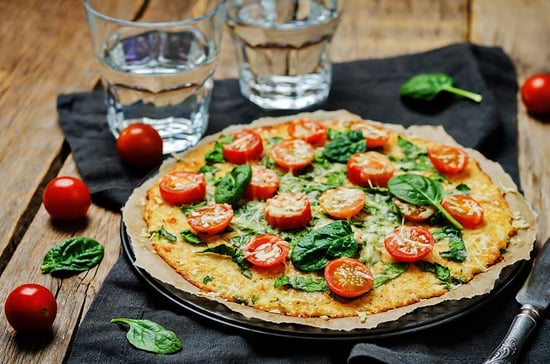 Spinach Crust Feta Pizza