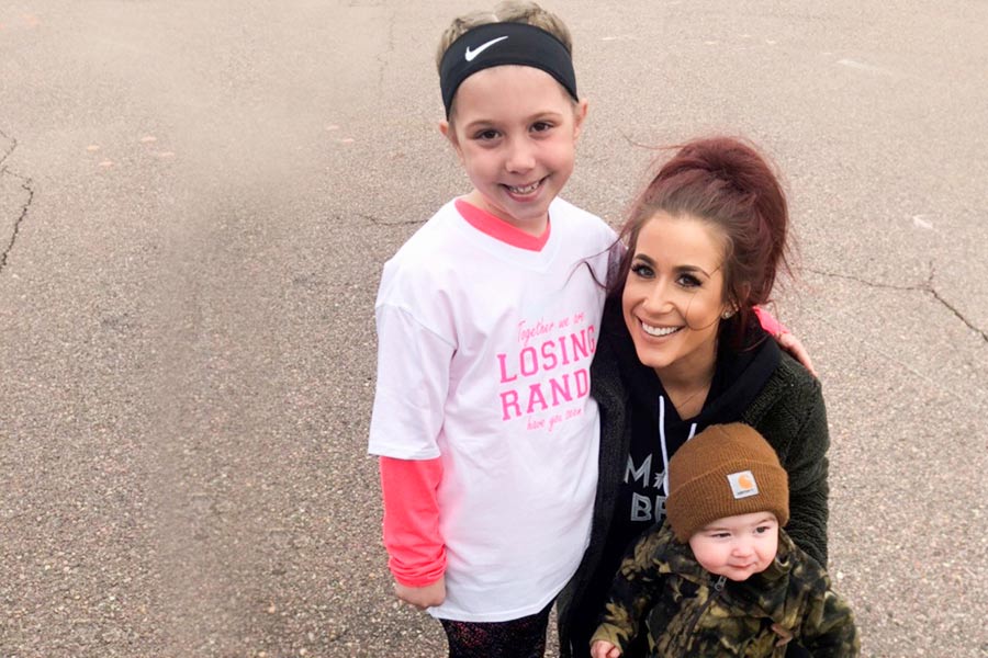 Chelsea Houska with daughter and son