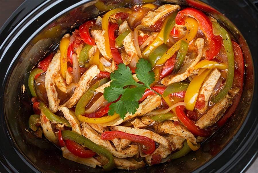 Low Carb Slow Cooker Chicken Fajitas