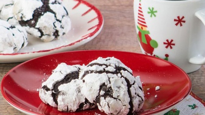 Dark Chocolate and Coffee Crinkle Cookies