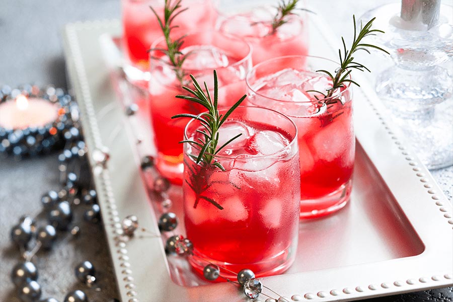 Healthy mocktails with rosemary. 