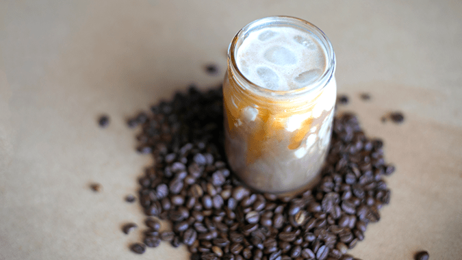Protein Packed Iced Caramel Macchiato