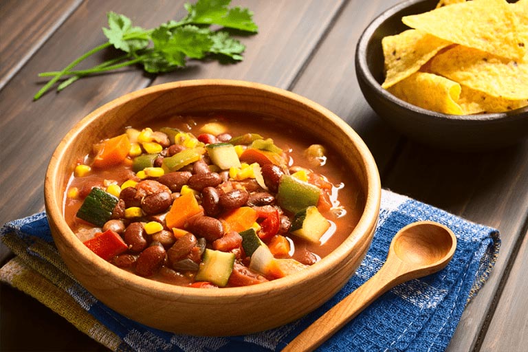 Loaded Vegetable Chili with Beans 
