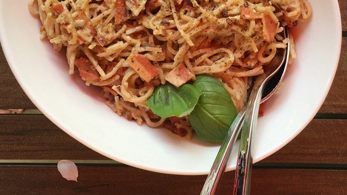 Vegetable Spaghetti Carbonara